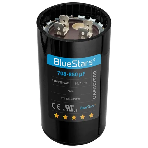Miniatura 34 de [[Listado UL] BlueStars 108-130 uF MFD 110-125 VCA voltios ±20% 50/60 Hz CD60 Condensador de arranque redondo AC Pieza de repuesto eléctrico