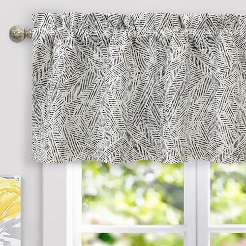 Miniatura 11 de DriftAway Briony - Cortina opaca con amarre para cocina, ajustable, diseño de globos, líneas texturizadas, estampadas, persianas romanas
