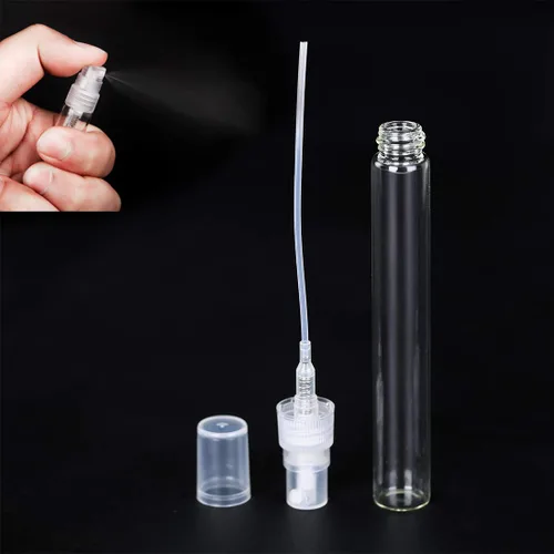 Miniatura 3 de 30 botellas de perfume vacías de vidrio transparente recargables portátiles de 0.34 onzas líquidas de capacidad, atomizadores cosméticos, envase 30