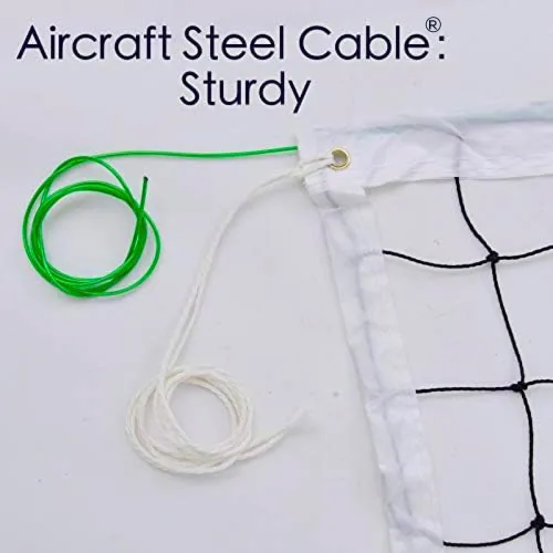 Miniatura 3 de Red de voleibol profesional para exteriores con cable de acero para aeronaves, red de voleibol resistente para patio trasero, redes de voleibol