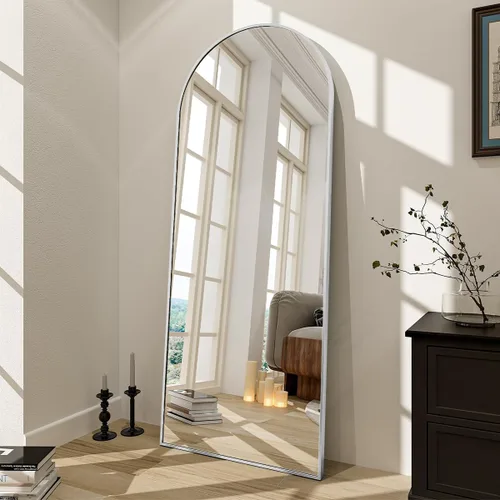 Miniatura 10 de BEAUTYPEAK Espejo de longitud completa de 64 x 21 pulgadas, espejo de cuerpo completo, espejos de pared para colgar o inclinarse con parte superior