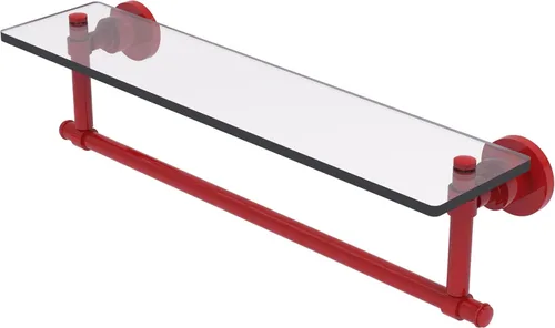Miniatura 26 de Allied Brass WS-1TB/16-SN Estante de vidrio con toallero, 16 pulgadas x 5 pulgadas Níquel Satinado