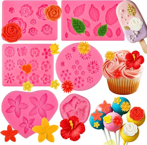 Miniatura 15 de 5 moldes de silicona para números de letras, molde de silicona de hojas de rosa, molde de números del alfabeto para fondant de chocolate, dulces