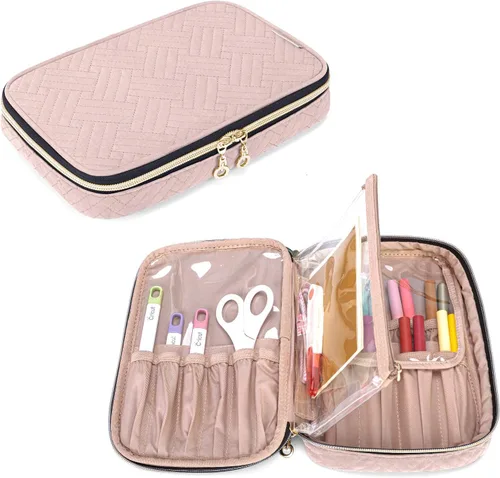 Miniatura 9 de Yarwo Estuche de transporte compatible con el juego de herramientas Cricut, bolsa organizadora de accesorios para bolígrafos de manualidades y Negro