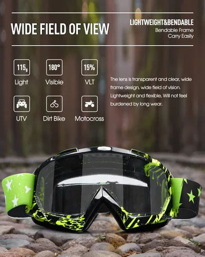 Miniatura 4 de Dirt Bike Goggles Motorcycle Gear ATV Riding Motocross Dirtbike 4-Wheeler Accessories Ski Fit Over The Glasses