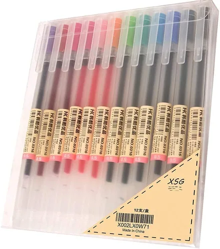 Miniatura 8 de XSG - Paquete de 12 bolígrafos de gel negro [0,5 mm] de punta extrafina para material de papelería de oficina japonesa