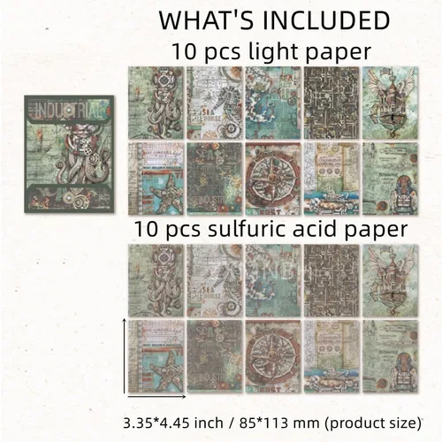 Miniatura 2 de Kit de papel para álbumes de recortes, collage de criaturas mecánicas, agenda, planificador, materiales para adultos, suministros de decoración