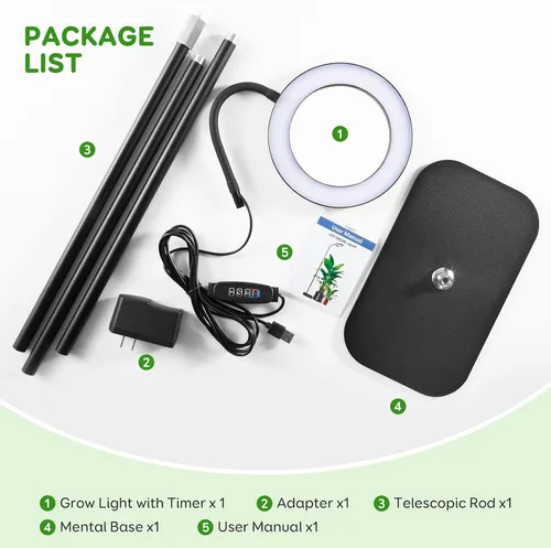Miniatura 6 de Luces de cultivo de un cabezal LPMZMBL para plantas de interior de espectro completo, luces de plantas para cultivo en interiores con temporizador
