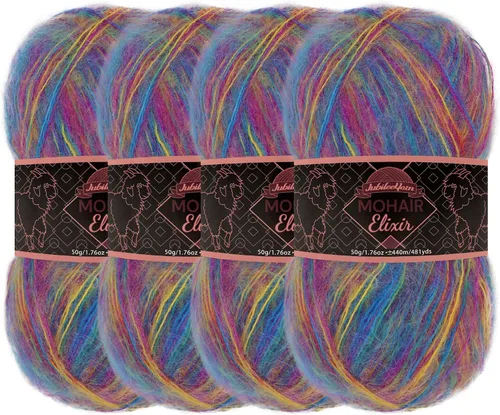 Miniatura 46 de JubileeYarn Mohair Elixir Yarn - 50g/Skein Baby Wool Blend - Cosmopolitan - 1 Skein