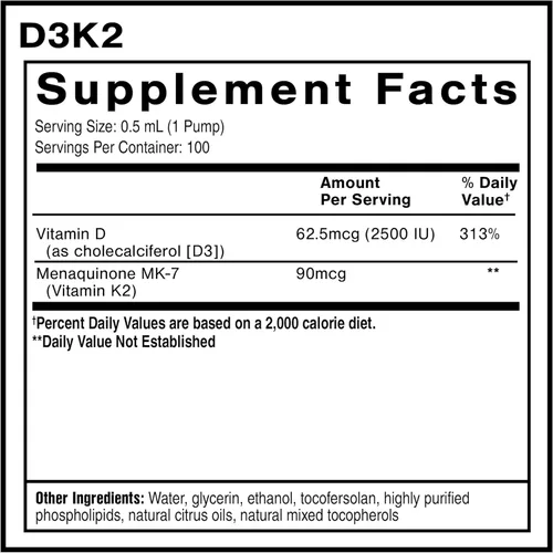 Miniatura 2 de Quicksilver Scientific Nanoemulsified D3K2 - Vitamina líquida emulsionada D3 + K2 MK7 Suplemento liposomal para corazón, salud ósea + apoyo