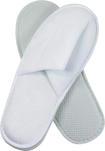 Miniatura 7 de World Amenities Pantuflas de spa prémium unisex a granel Punta cerrada, envueltas individualmente Pantuflas de hotel