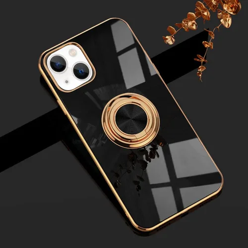 Miniatura 40 de Compatible con iPhone 11 Kickstand, anillo de rotación de 360 grados integrado con borde de oro rosa brillante que funciona con soporte magnético
