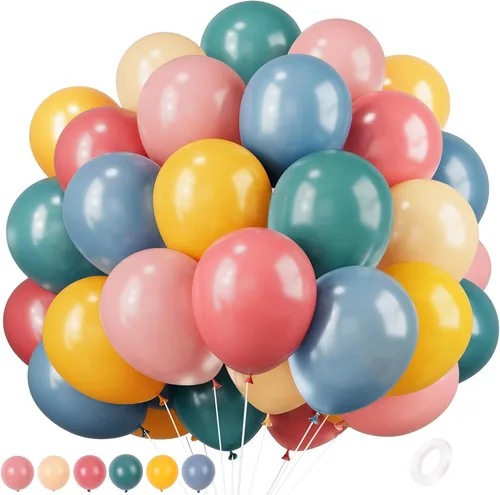 Miniatura 8 de RUBFAC 120 globos de color azul rey de 12 pulgadas, globos de látex mate azul real para cumpleaños, baby shower, graduación, béisbol, náutico