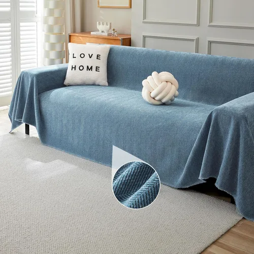 Miniatura 30 de DREAMINGO Protector de Sofá Gris Claro Fundas de Sofá para Perros Color Sólido Moderna Funda de Sofá de 2 Cojines para Loveseat Apta para Mascotas