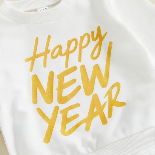 Miniatura 25 de BemeyourBBs Conjunto divertido de sudadera y pantalones de manga larga con letras divertidas para bebé niño y niño