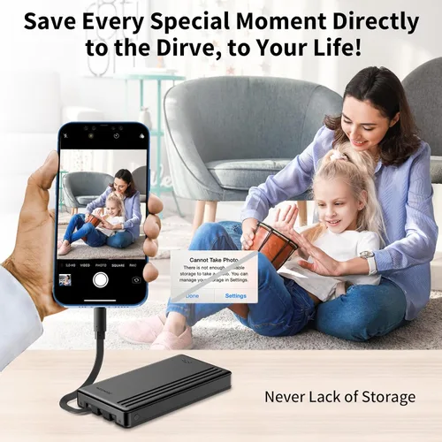 Miniatura 6 de ySky 1TB External Hard Drive for iPhone iPad MacBook Windows Computer,Portable Photo Stick Storage Device for iPhone17/16/15/14/13/12 /USB C Android