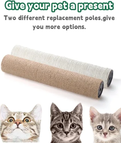 Miniatura 7 de BNOSDM 2 piezas de repuesto para árbol de gato M8 de 15 x 2.75 pulgadas, piezas de repuesto para gatos de interior, cuerda de torre, postes