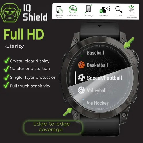 Miniatura 5 de IQShield Paquete de 6 protectores de pantalla para Garmin Fenix 7/7 Pro (solar/zafiro solar) (1.850 in) / Epix (Gen 2) / Epix Pro (1.772 pulgadas)