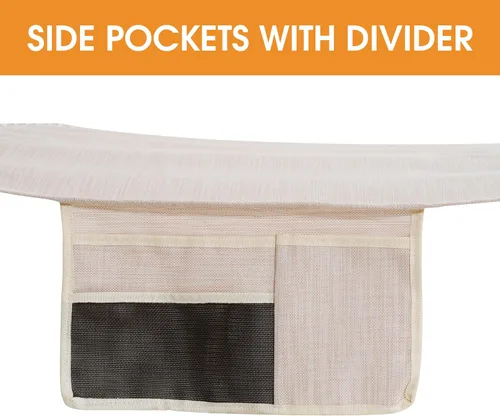 Miniatura 6 de Lazy Daze Hammocks Hamaca doble exterior de 11 pies, hamaca de tela de olefina de secado rápido con barra separadora y bolsillo lateral para piscina