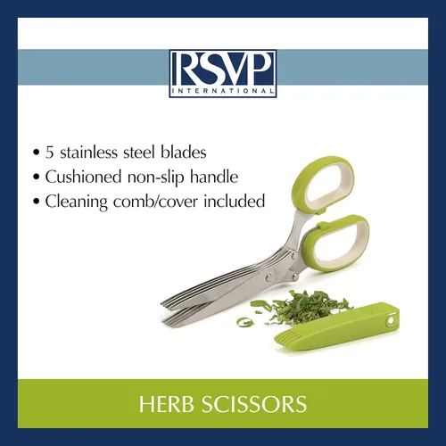 Miniatura 8 de Tijeras RSVP International, herramienta de cocina para frutas y verduras, apto para lavavajillas, color verde