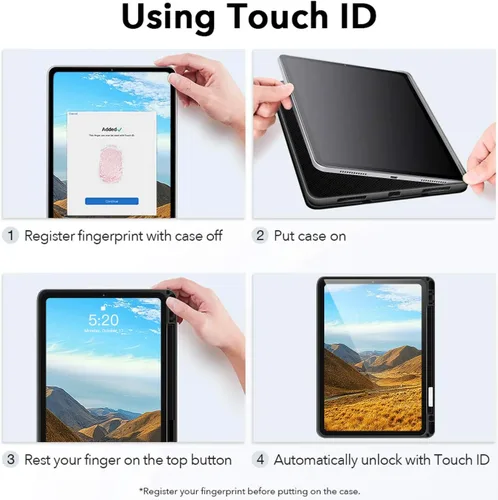 Miniatura 8 de auaua Funda para iPad Air de 11 pulgadas M3/M2 (2025/2024), iPad Air de 5ª/4ª generación (2022/2020) con soporte para lápices, apagado y encendido
