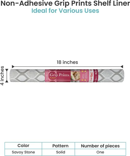 Miniatura 2 de Con-Tact Brand Grip Prints - Forro versátil de 18 x 4 pies, duradero, no adhesivo, antideslizante, para cajones y gabinetes en elegante piedra