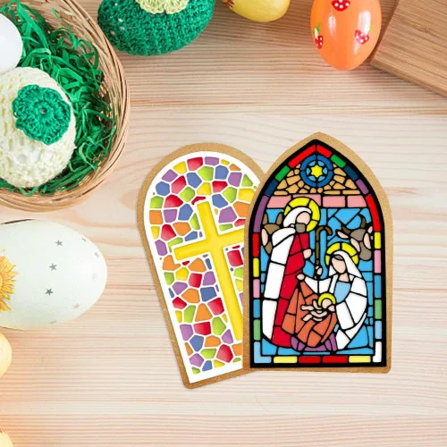 Miniatura 3 de Troqueles de corte cruzado de religión cristiana para ventana de iglesia, troqueles para hacer tarjetas, fondo de cruz de Navidad, troquelado