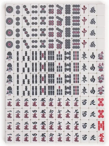 Miniatura 7 de Yellow Mountain Imports Juego de Riichi Mahjong Japonés – Fichas de Tamaño Estándar Blancas y Amarillas – con Ficha de Viento del Este y Estuche