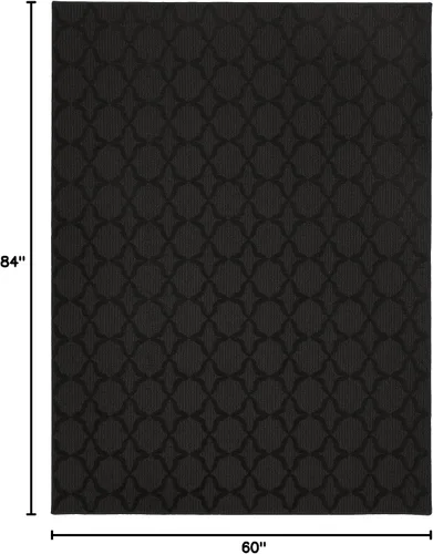 Miniatura 59 de Garland Rug Sparta - Alfombra antideslizante de polipropileno de 2 pies x 12 pies, color negro, ideal para salas de estar y pasillos, elegante
