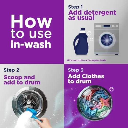 Miniatura 8 de OxiClean Polvo removedor de olores y manchas de triple acción, uso con detergente, elimina olores difíciles y elimina manchas, color seguro y sin
