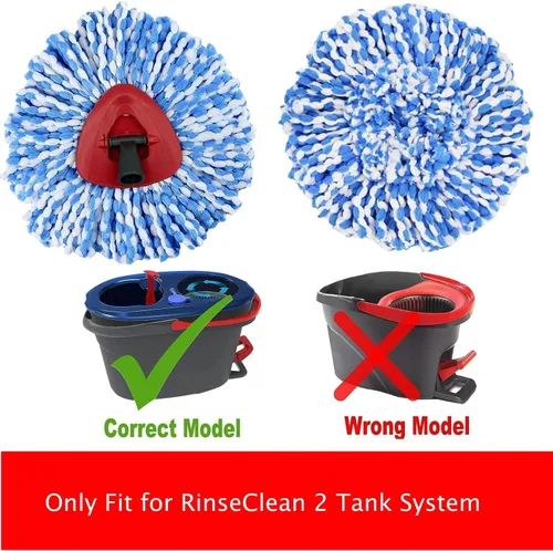 Miniatura 2 de Cabezales de repuesto para trapeador giratorio compatibles con el sistema de mopa RinseClean de 2 tanques, cabezales de repuesto de mopa