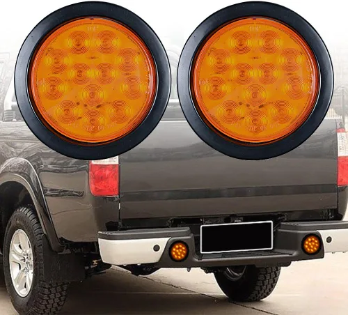 Miniatura 2 de Kit de tapones de cableado con cubierta de hule para luz trasera LED redonda de 4", 12 ledes, para RV, camioneta