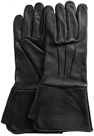Miniatura 6 de Glamtron Guantes medievales renacentistas de piel de cordero pura guantes de guantelete para cosplay