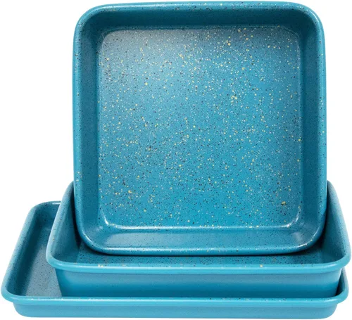 Miniatura 2 de casaWare Juego de utensilios para hornear de 3 piezas Ultimate Series de peso comercial (granito azul)