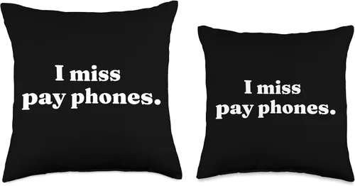 Miniatura 3 de I Miss Pay Phones Retro 80s y 90s Phone Communication Throw Pillow