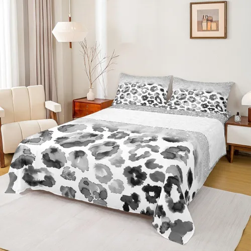 Miniatura 23 de Juego de sábanas abstractas de piel de guepardo, tamaño individual, decoración de lujo para habitación de niños, niñas y mujeres, juego de ropa