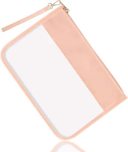 Miniatura 12 de izuzta Bolsa plana clara de la cremallera del bolso del maquillaje de la PU de la bolsa plana del PVC con la, Gris
