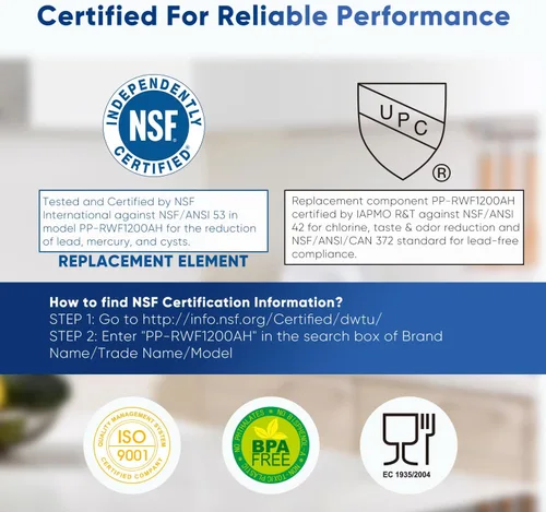 Miniatura 3 de PUREPLUS LT700P Certificado NSF 53&42 Reemplazo para LG ADQ36006101 Kenmore 469690, ADQ36006102, LFXS30766S, LFX28968ST, LFX31925ST, LFX31945ST