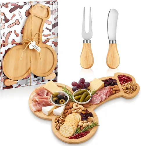 Miniatura 16 de Patelai Juego de 12 Tablas de Queso para Ducha de Soltera, Favores de Corazón, Tablas Mini de Charcutería, Cuchillos de Queso de Madera, Caja