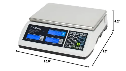 Miniatura 3 de CAS S2000 Jr - Báscula electrónica de cálculo de precios, capacidad de 60 libras, rango doble, báscula de alimentos comerciales certificada por NTEP