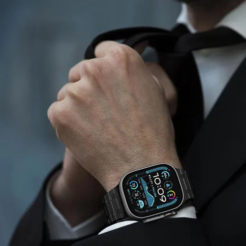 Miniatura 7 de CHANCHY Correa de acero inoxidable compatible con Apple Watch Ultra 3/2/1 de 1.732 pulgadas, Series 11/10 de 1.812 pulgadas, 9/8/7 1.772 pulgadas