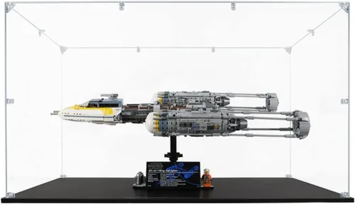 Vitrina acrílica compatible con LEGO Y-Wing Starfighter #75181, vitrina a prueba de polvo (solo funda) (juegos de Lego no incluidos)