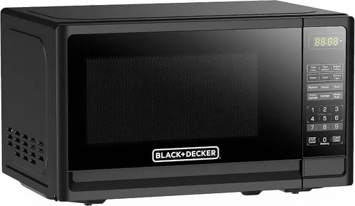 Miniatura 4 de BLACK+DECKER Horno de microondas compacto de encimera de 700 vatios de 0.7 pies cúbicos con iluminación LED, bloqueo para niños Negro