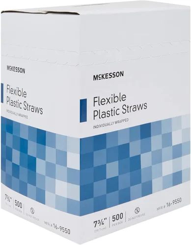 Miniatura 8 de McKesson Pajitas de plástico flexibles, envueltas individualmente, 7 3/4 pulgadas, 500