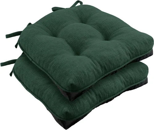 Miniatura 13 de Almohadillas de silla Wellsin para sillas de comedor, cojines de silla de cocina antideslizantes con lazos, juego de 4 almohadillas de silla de Caqui