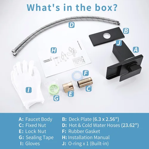 Miniatura 6 de Grifo LED para Lavabo de Baño - Negro Mate de Un Solo Agujero o Centerset de 4 Pulgadas Grifo de Cascada con Boquilla de Acero Inoxidable y Luces
