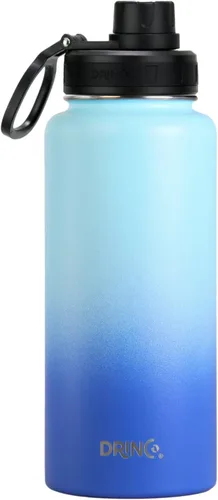 Miniatura 13 de Drinco - Botella de agua de acero inoxidable con boquilla, tapa aislada al vacío, botella de agua de doble pared, de boca ancha