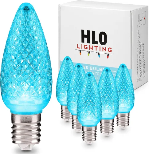 Iluminación para fiestas. Repuesto de foco para luces de navidad de LED facetado C9 para tomas E17, nivel comercial con ahorro de energía. Focos de