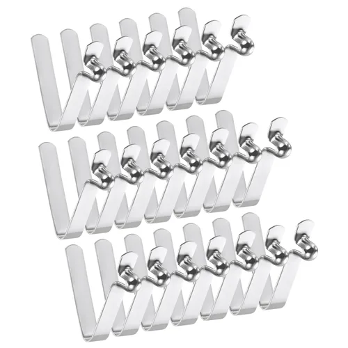 Miniatura 12 de PATIKIL Pinzas de remo de kayak de 0.220 x 0.157 in, paquete de 20 clips de acero en forma de V de un solo pasador, clips de resorte, tubo