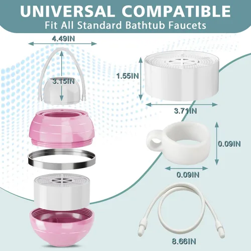Miniatura 9 de NIROKET Filtro de baño para bañera, filtro de agua de bañera de 8 etapas que elimina cientos de contaminantes para una piel más suave y tersa, 2500